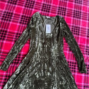 Little Lies Velvet Green Dress